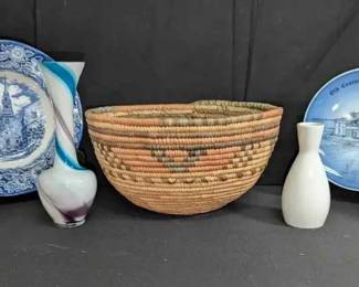 16CT196Vintage African Hausa Style Woven Basket More