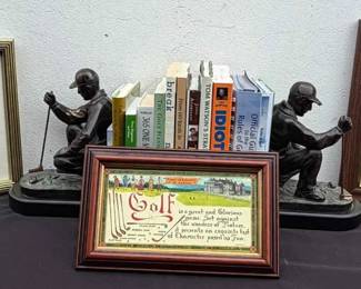 JD134RGolf Bookends, Books Pictures