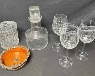 16CT161Vintage Crystal And Glass Barware