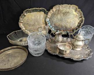 16CT173Silver Toned Serveware And More