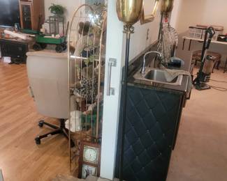 Pair of Brass Torchier Lamps