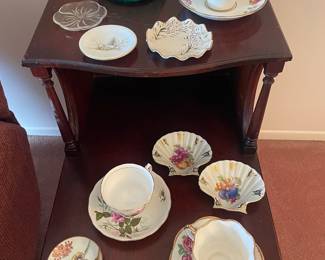 Antique Table and tea cups