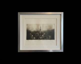 Careva Damija Imperial Mosque Etching by Fritz Lach