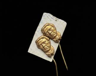 Vintage GoldTone Presidential Portrait Stick Pins Likely Kennedy