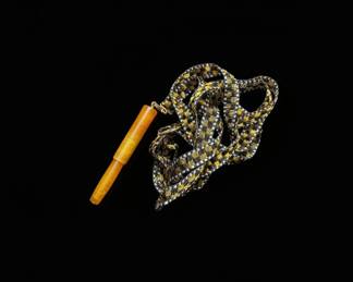 Vintage Bakelite and Woven Textile Lorgnette or Eyeglass Holder