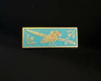 Greek Owl and Dagger Pin