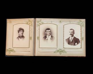 Victorian Celluloid and Velvet Photo Album with Art Nouveau Portrait second image