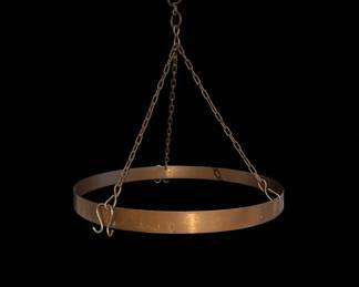 Vintage Copper Pot Rack Ring with Chains