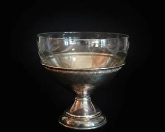 Sterling Silver and Etched Glass Sherbet Cups