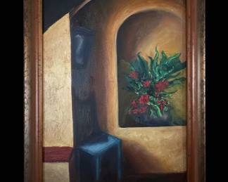 Oil Painting of Floral Niche Interior
