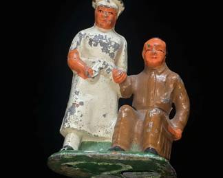 Barclay Manoil Doctor and Wounded Soldier Lead Toy Figures second image