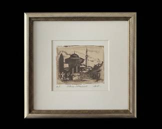 SebiljSarajevo Etching by Vladimir Pintari