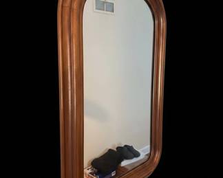 Vintage Arched Wall Mirror with Wood Frame