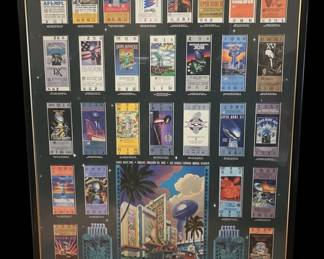Super Bowl IXXIX Full Ticket Collection Framed Display