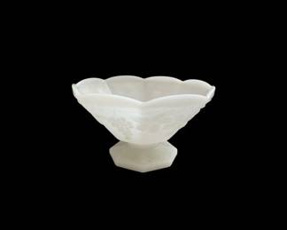 Anchor Hocking Milk Glass Grape Pattern Compote
