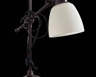 Vintage Bankers Lamp with Frosted Glass Shade