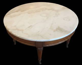 Federal Style MarbleTop Coffee Table with wheels