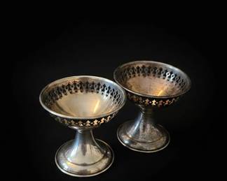 Pair of silver sherbet cup holders