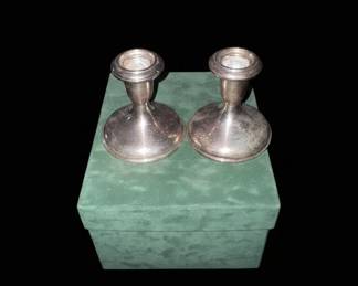 Pair of Sterling Silver Weighted Candlesticks by Duchin Creations