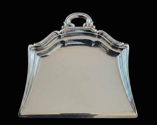 Alfra Alessi Italy Silver Plated Crumb Tray and Brush Set