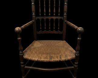 Lancashire Spindle Back Armchair with Rush Seat