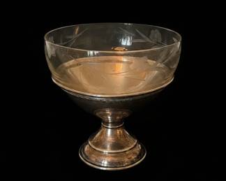 Sterling Silver and Etched Glass Dessert or Sherbet Cups