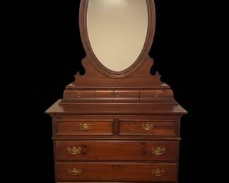 Victorian Revival Walnut Dresser with Mirror