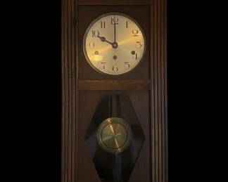 Art Deco Oak Cased Regulator Wall Clock by Junghans