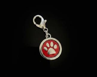Red Paw Print Charm or Zipper Pull