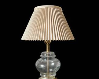 Vintage Brass and Glass Urn Table Lamp