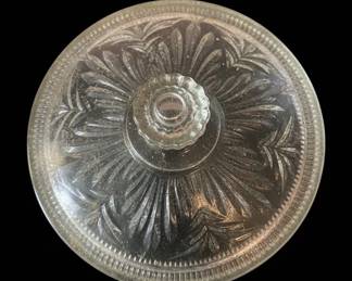 Vintage Avon Pressed Glass Covered Candy Dish