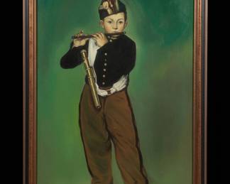 Samson Manila Oil Painting of a Young Flutist