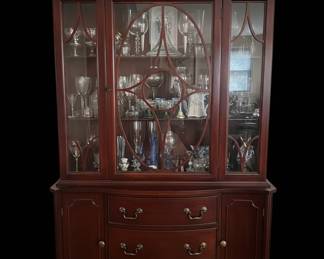 Mahogany Breakfront China Cabinet by Thomasville