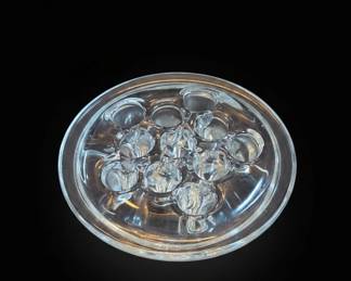 Vintage Clear Glass Flower Frog with Holes