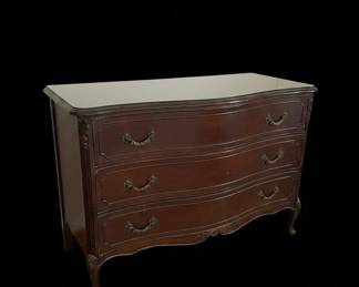 Serpentine Front Mahogany Dresser with Carved Mirror second image