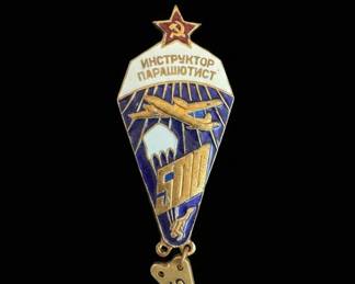 Soviet Parachutist Instructor Badge with Jumps Tab
