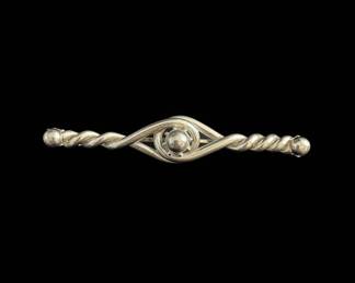 Vintage Silver plated Bar Brooch