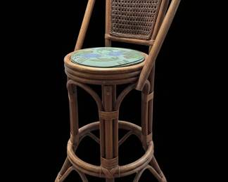 Alexander Sheridan Rattan Swivel Bar Stool