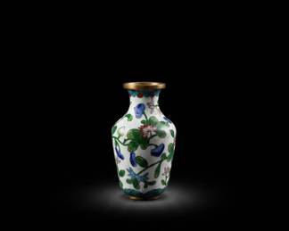 Small Chinese Cloisonn Floral Vase