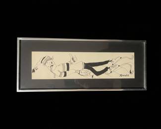 Vintage Moguls Skiing Cartoon Illustration