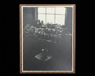 Vintage Black and White Pottery Studio Photograph