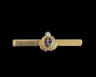 US Navy Officer Tie Bar with Anchor and Laurel Wreath Insignia