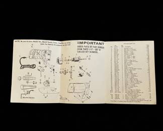Vintage Power Tool Division Jig Saw Instruction Manual and Parts List second image