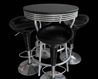 Retro Diner Style Pub Table and Stool Set