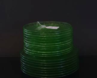 Collection of Anchor Hocking Forest Green Depression Glassware
