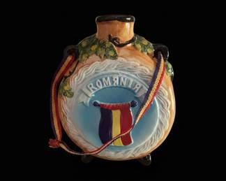 Vintage Romanian Bran Castle Souvenir Flask