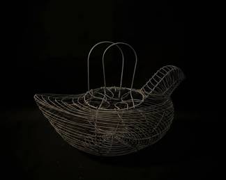 Vintage Wire Hen Egg Basket