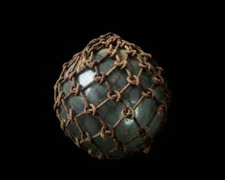 Vintage Japanese Glass Fishing Float with Kanji Mark