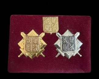 Czechoslovakian Coat of Arms Lapel Pin Set