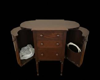 Vintage Martha Washington Mahogany Sewing Cabinet second image